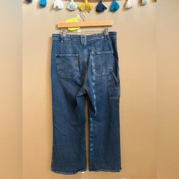 Pilcro Dark Carpenter Wide Leg Jeans - Picture 4 of 11